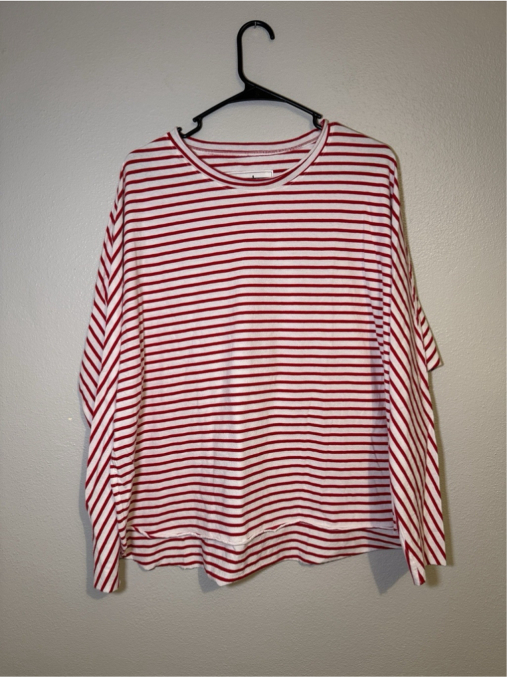 Frank & Eileen Anna Tee Red White Stripe Oversized Cotton Top M